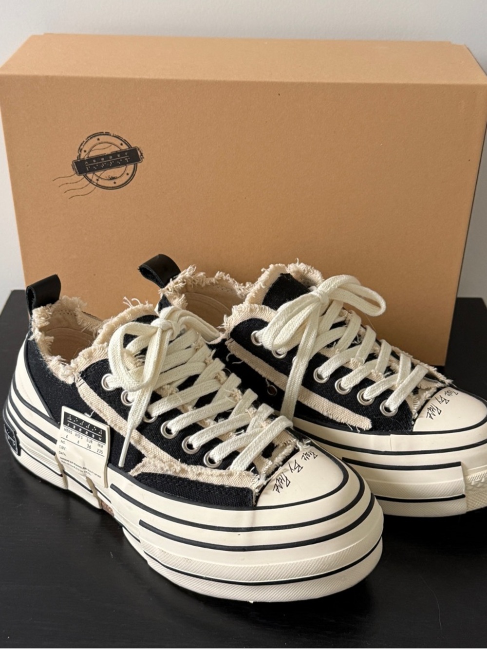 XVESSEL G.O.P Lows Black Sneakers Size 6